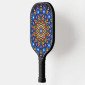 Floral Fractal Art gedateerd Retro Mandala Pickleball Paddle (Links)