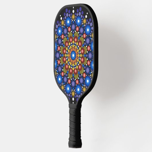 Floral Fractal Art gedateerd Retro Mandala Pickleball Paddle (Links)