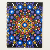 Floral Fractal Art gedateerd Retro Mandala Planner (Voorkant)