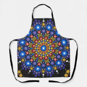 Floral Fractal Art gedateerd Retro Mandala Schort (Voorkant)