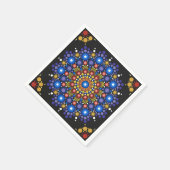 Floral Fractal Art gedateerd Retro Mandala Servet (Hoek)