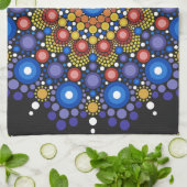 Floral Fractal Art gedateerd Retro Mandala Theedoek (Gevouwen)