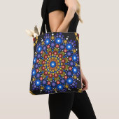 Floral Fractal Art gedateerd Retro Mandala Tote Bag (Dichtbij)