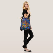 Floral Fractal Art gedateerd Retro Mandala Tote Bag (Op model)