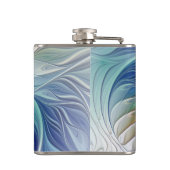 Floral Fractal Art, kleurrijke Abstracte ventilato Heupfles (Achterkant)