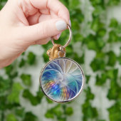 Floral Fractal Art, kleurrijke Abstracte ventilato Sleutelhanger (Hand)