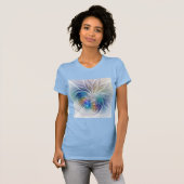 Floral Fractal Art, kleurrijke Abstracte ventilato T-shirt (Voorkant volledig)