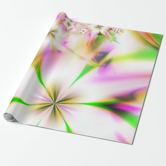 Floral fractal cadeaupapier (Uitgerold)