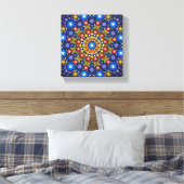 Floral Fractal Dotted Retro Mandala Canvas Afdruk (Insitu (Slaapkamer))