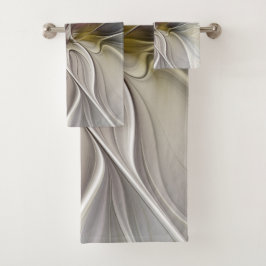 Floral Fractal, Fantasevloer met grondkleuren Bad Handdoek