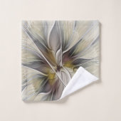 Floral Fractal, Fantasevloer met grondkleuren Bad Handdoek (Wasdoekje)