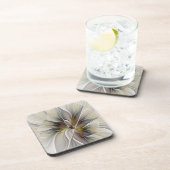 Floral Fractal, Fantasevloer met grondkleuren Bier Onderzetter (Rechterzijde)