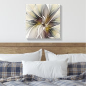 Floral Fractal, Fantasevloer met grondkleuren Canvas Afdruk (Insitu (Slaapkamer))