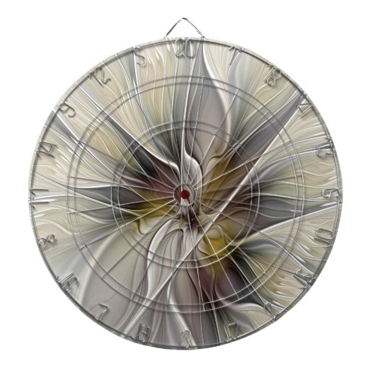 Floral Fractal, Fantasevloer met grondkleuren Dartbord (Voorkant)