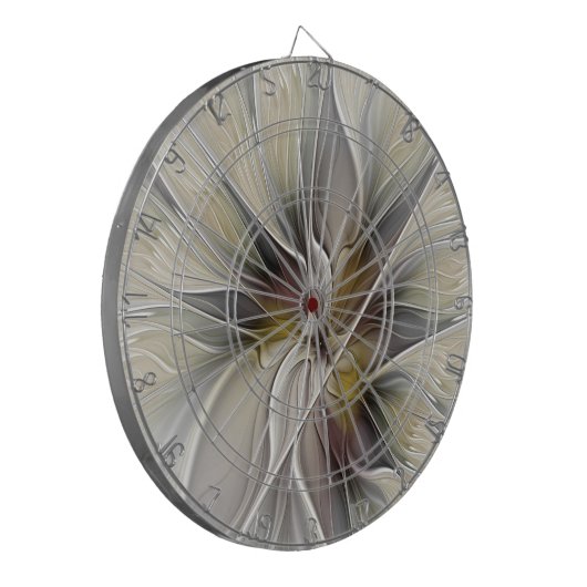 Floral Fractal, Fantasevloer met grondkleuren Dartbord (Voorkant Links)