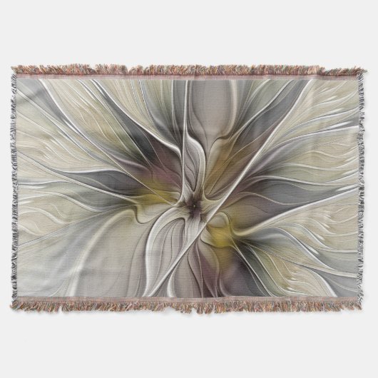 Floral Fractal, Fantasevloer met grondkleuren Deken (Voorkant)