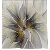 Floral Fractal, Fantasevloer met grondkleuren Douchegordijn (Voorkant)