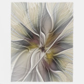 Floral Fractal, Fantasevloer met grondkleuren Fleece Deken (Voorkant)