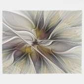 Floral Fractal, Fantasevloer met grondkleuren Fleece Deken (Voorkant (Horizontaal))