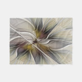 Floral Fractal, Fantasevloer met grondkleuren Fleece Deken (Voorkant (Horizontaal))