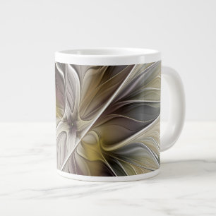 Floral Fractal, Fantasevloer met grondkleuren Grote Koffiekop