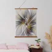 Floral Fractal, Fantasevloer met grondkleuren Hangend Wandkleed (Slaapkamer)