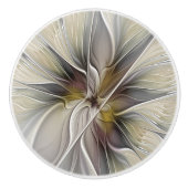 Floral Fractal, Fantasevloer met grondkleuren Keramische Knop (Voorkant)