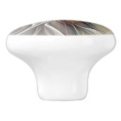 Floral Fractal, Fantasevloer met grondkleuren Keramische Knop (Zijkant)