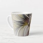Floral Fractal, Fantasevloer met grondkleuren Latte Mok (Linkerhoek)