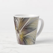 Floral Fractal, Fantasevloer met grondkleuren Latte Mok (Rechterhoek)