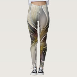 Floral Fractal, Fantasevloer met grondkleuren Leggings