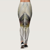 Floral Fractal, Fantasevloer met grondkleuren Leggings (Achterkant)