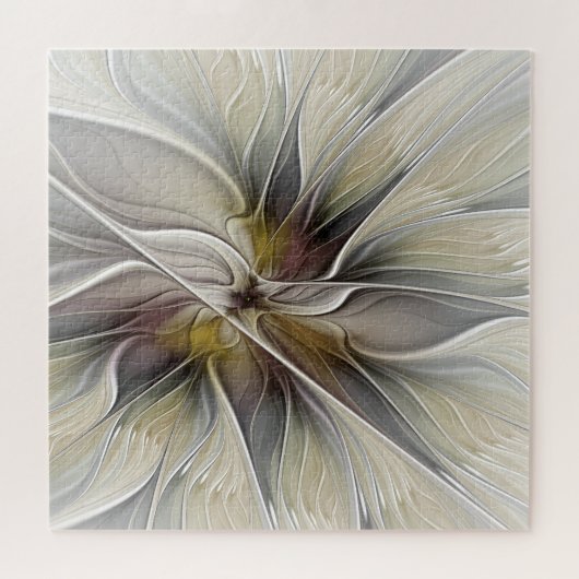 Floral Fractal, Fantasevloer met grondkleuren Legpuzzel (Horizontaal)