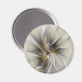 Floral Fractal, Fantasevloer met grondkleuren Magneet (Voorkant / Achterkant)