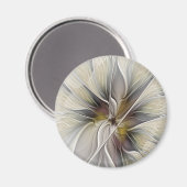 Floral Fractal, Fantasevloer met grondkleuren Magneet (Voorkant / Achterkant)