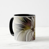 Floral Fractal, Fantasevloer met grondkleuren Mok (Voorkant links)