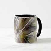 Floral Fractal, Fantasevloer met grondkleuren Mok (Voorkant rechts)