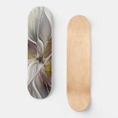 Floral Fractal, Fantasevloer met grondkleuren Persoonlijk Skateboard (Voorkant)