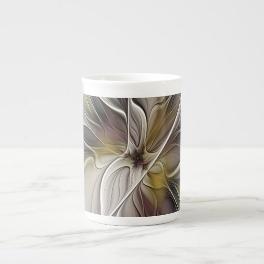 Floral Fractal, Fantasevloer met grondkleuren Porselein Kop (Voorkant)