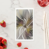 Floral Fractal, Fantasevloer met grondkleuren Servet (Insitu)