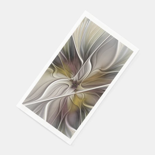 Floral Fractal, Fantasevloer met grondkleuren Servet (Hoek)