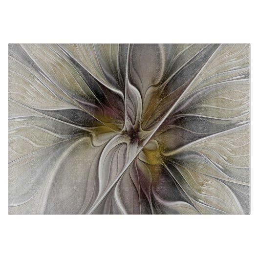 Floral Fractal, Fantasevloer met grondkleuren Snijplank (Voorkant)