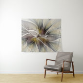 Floral Fractal, Fantasevloer met grondkleuren Wandkleed (In Situ (horizontaal))