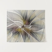 Floral Fractal, Fantasevloer met grondkleuren Wandkleed (Voorkant (horizontaal))