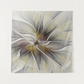 Floral Fractal, Fantasevloer met grondkleuren Wandkleed (Voorkant (horizontaal))