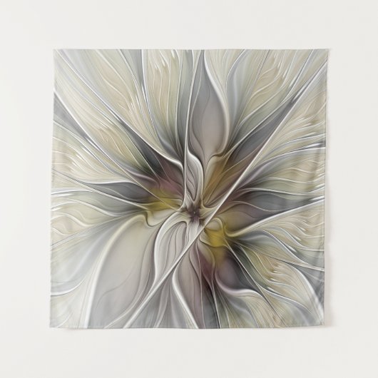 Floral Fractal, Fantasevloer met grondkleuren Wandkleed (Voorkant)