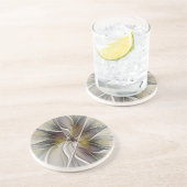 Floral Fractal, Fantasevloer met grondkleuren Zandsteen Onderzetter (Zijkant)