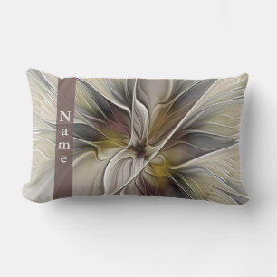 Floral Fractal, Fantasy Flower Earth Colors Name Kussen