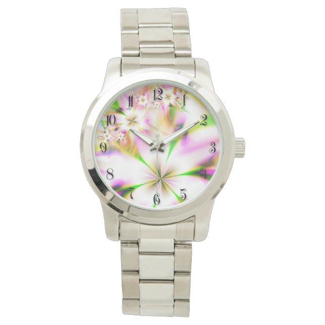 Floral fractal horloge (Voorkant)