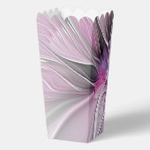 Floral Fractal Modern Abstract Bloemroze grijs Bedankdoosjes (Achterkant)